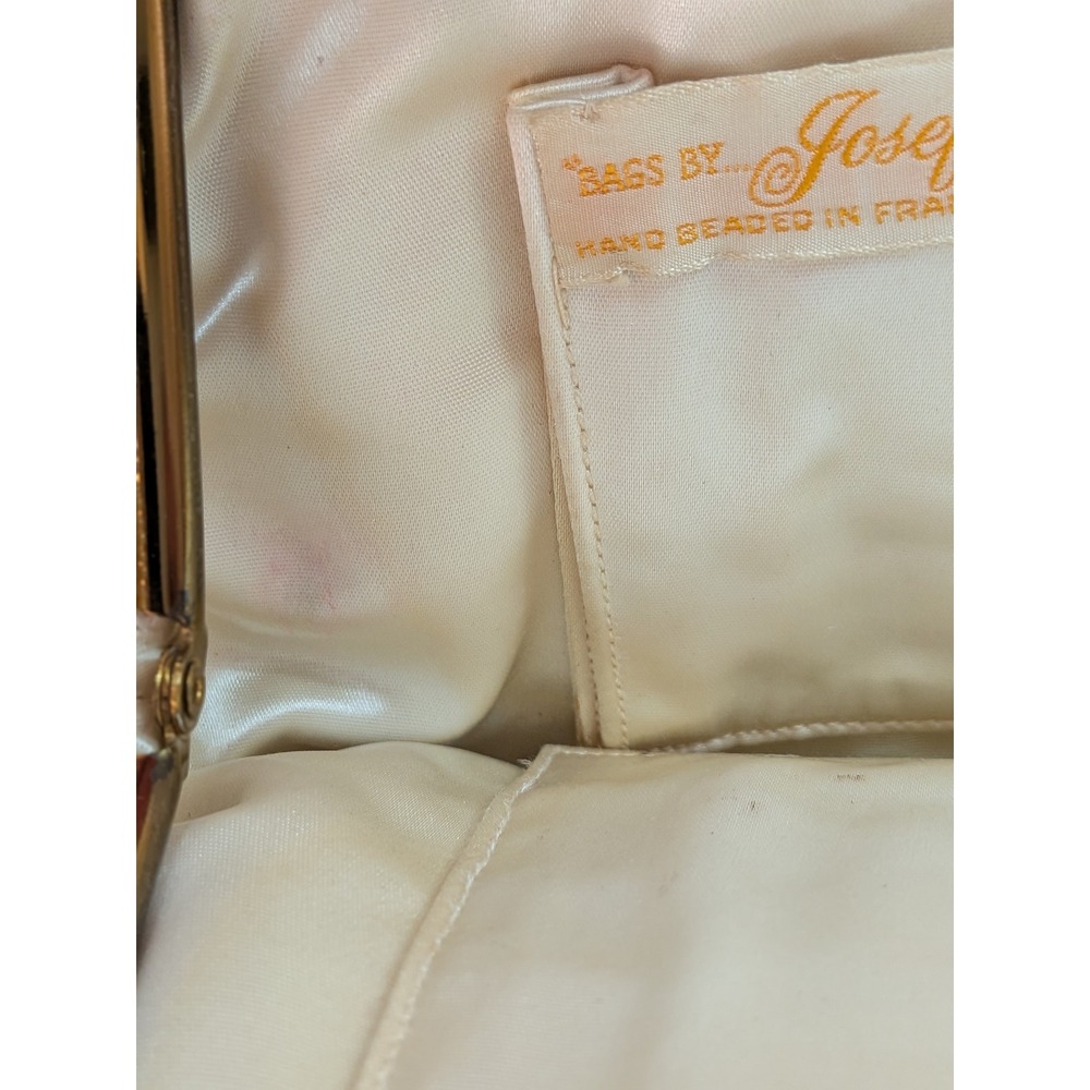 Bags by Josef Vintage Pink Beaded Sequin Evening Bag Clutch Made in France MCM - Picture 9 of 14
